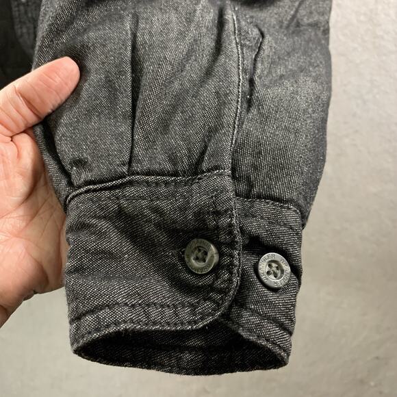 Wrangler Men Sherpa Lined Shacket Sz L Charcoal Gray Workwear Utility Streetwear - Picture 4 of 13